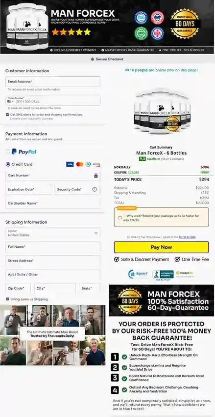 ManforceX &mdash; Official Secure Payment Page USA 2026